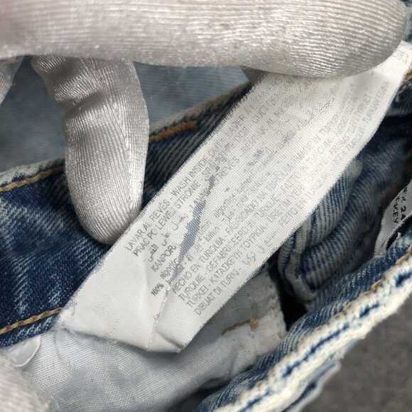 Zara High Waisted Mom Jean Womens Size 2 Light Wash Blue Distressed Raw Hem‎ - Picture 11 of 11